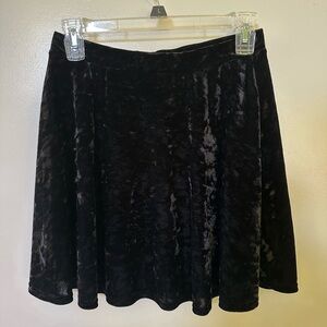 TopShop Black Velvet Skater Skirt